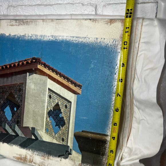 Decoupage Photography Morocco/Spanish Tower and Sky Artist Signed - Picture 6 of 6